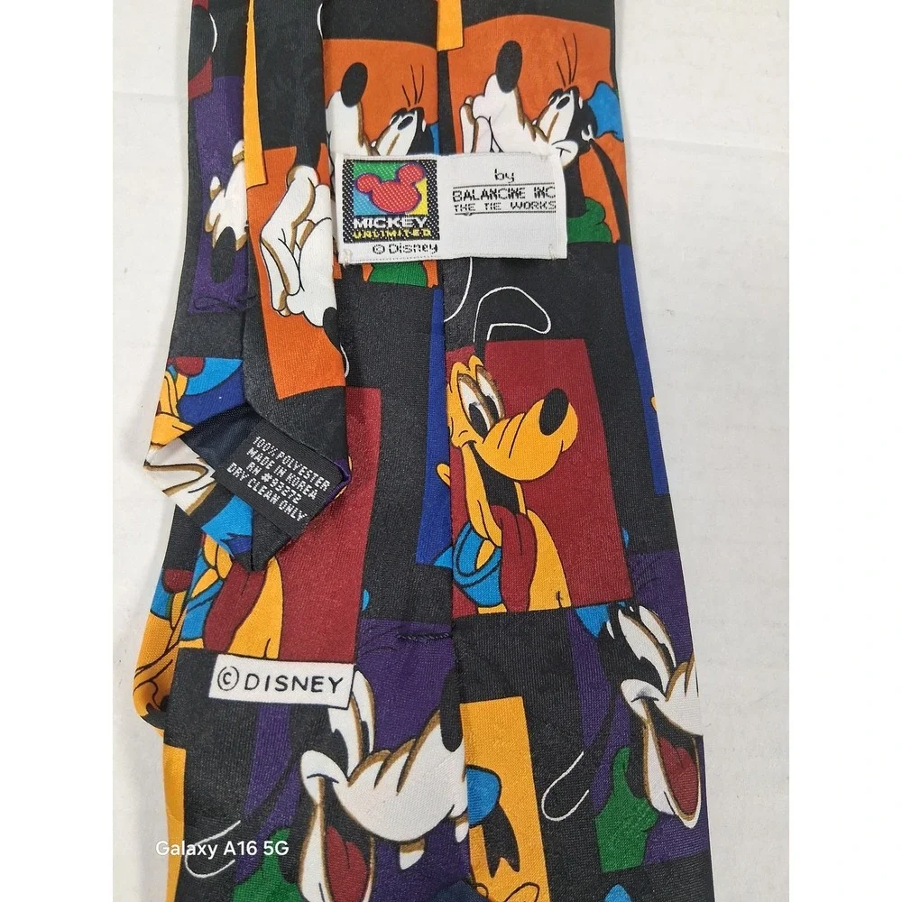 Vintage Disney Necktie‎ Mickey Mouse Donald Duck Goofy Pluto Colorful